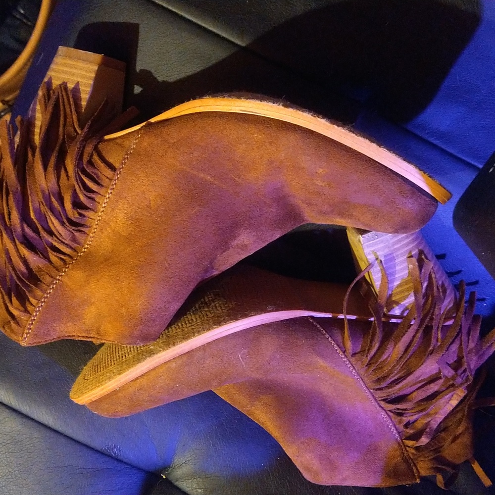 Brown velvet natural reflections size 10 boot